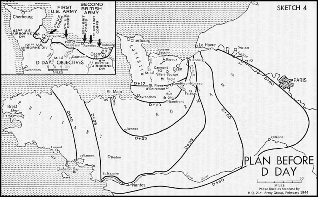 Plan Before D-Day Black and white map. Plan Before D-Day